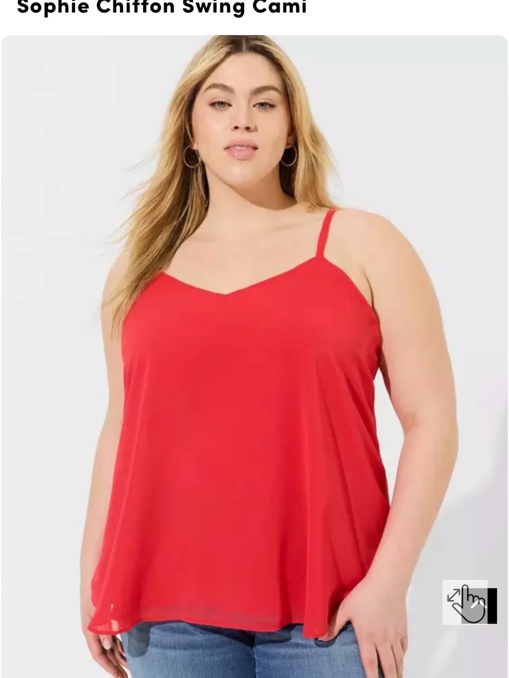torrid Red Sophie Chiffon Swing Cami